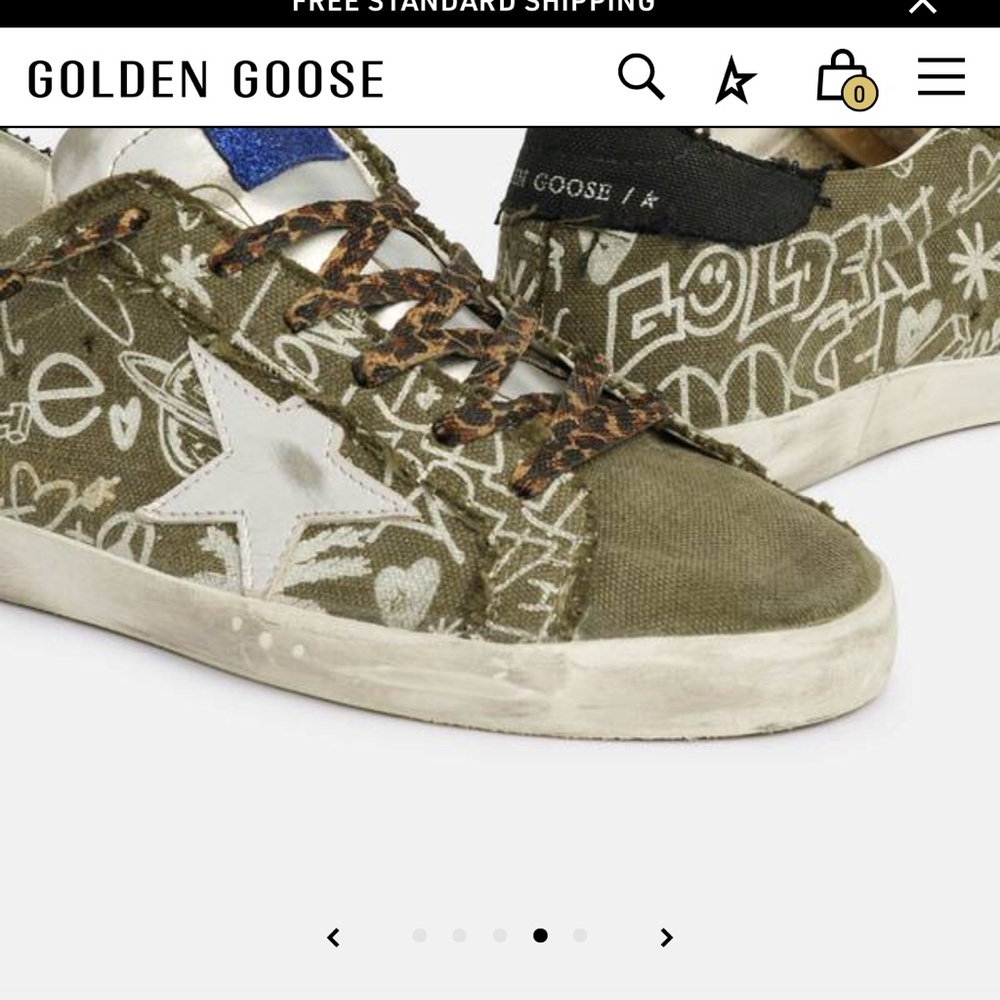Golden Goose Khaki Sneakers with White Star - Picture 16 of 16